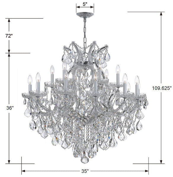 Maria Theresa 19 Light Chandelier – Crystorama